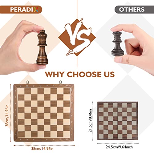 Peradix 15" Wooden Chess Set Folding Chess Board, Portable
