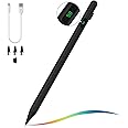 MoKo Stylus Pen for Touch Screen, Active Universal Stylus Pen Compatible with iPad/iPhone/Samsung/Tablet Devices and Other iOS/Android Smartphone, Tablet Pen with Power Display, Black
