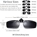 Polarized Clip-on Flip Up Metal Clip Rimless Sunglasses, Lightweight, S Size, Black Lens
