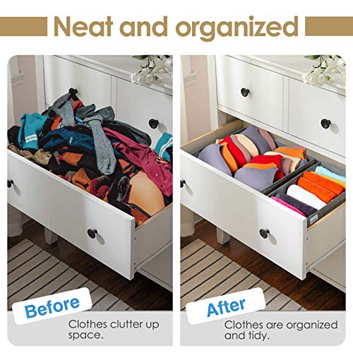 Criusia Underwear Drawer Organizer, 6 Set Foldable Underwear Drawer