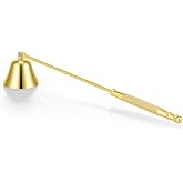 Vaincre Gold Stainless Steel Candle Snuffer with Long Decorative Handle | Safe Wick Flame Extinguisher, Sturdy Metal Build, Decorative Accessory for Candle Lovers