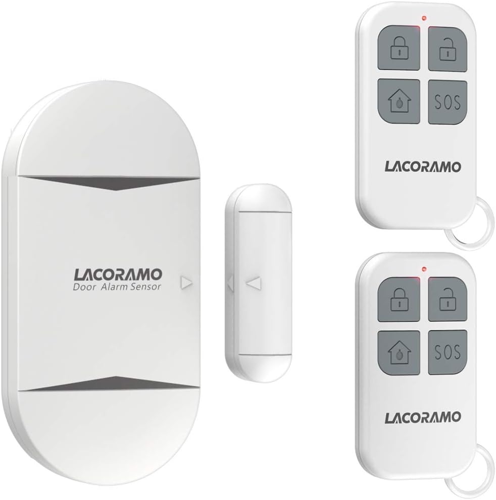 Door/Window Alarm Sensor with 2 Remote Controls, 130db Wireless