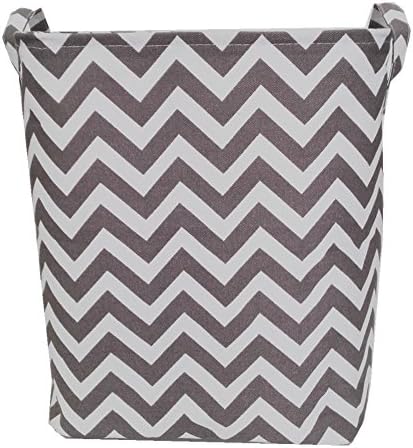 Songsongstore Fabric Storage Bin with Handles for Nursery,Offices &amp; Home Organization,Kids Room &amp; Bathroom(13.4×9.8×15.7")(Chevrong Grey)