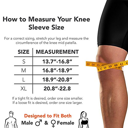 HipStone Knee Brace Support Compression Sleeves, Stabilizers & Patella Gel Pads for Arthritis, ACL, Running, Pain Relief, Injury Recovery, Basketball and More Sports-Single