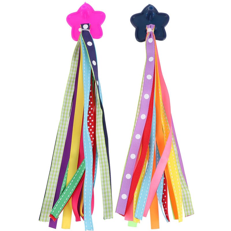 Garneck Girls Bike Tassles - 1 Pair Colorful Kids Bicycle Handlebar Ribbon Streamers & Accessory