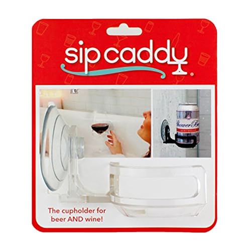 SipCaddy Bath & Shower Portable Suction Cupholder Caddy for Beer & Wine, Clear Home & Kitchen, Bath, Bathroom Accessories, Holders & Dispensers, Cup Holders
