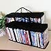 Evelots Portable DVD Blu-Ray-Video Games- Storage Bags-See Thru-Black Top-Set/2