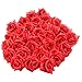 Hdecor Silk Cream Red Roses Flower Head, Artificial Flowers Heads for Wedding Flowers (Red)