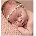 RQJ Baby Soft Rhinestone Elastic Headband Props Infant Pearl Headwrap Handcraft Halo Beaded Crystal Pearl Wreath with Diamante Flower Crown for Newborn