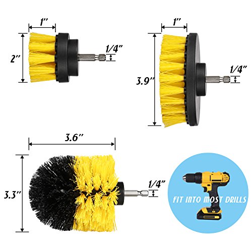 Hiware Scrub Brush Drill Attachment Kit All Purpose Power Scrubber