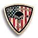 Rustic Skull 2nd Amendment Handgun Pistol Warning BADGE Decal Sticker Gun USA Flag