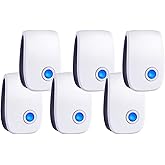 2025 Upgraded Ultrasonic Pest Control Repeller Electronic Pest Repellent Plug in Indoor Sonic Repellent for Rodents Cockroach Bug Roach Insects Mice Mouse Spiders Mosquitoes (6 Pack)