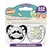 Ulubulu Expression Pacifier Set for Boys, Momma's Boy and Mustache, 6-18 Months