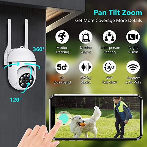 Dual Band Indoor Wireless Security Camera Wall Mount Dome Surveillance