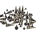 RUBYCA 25MM 20 Sets Large Metal Big Tree Spikes and Studs Metallic Screw-Back for DIY Leather-Craft Bronze Color