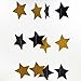 2pcs Gold Black Sparkle Twinkle Star Paper Garland for Wedding Birthday Party Baby Shower Gold Black Themed Party Hanging Decoration Favor Table Wall Ceiling Decor Photo Back Decor(2.16