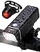 Fillixar USB Rechargeable Bike Light Front 600 Lumens, Bicycle Light Set with Rear Bike Light Included, Bike Headlight, Waterproof Front Bike Light - Black Red