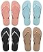 Havaianas Brazil Women`s Flip Flops Vary Colors Slim Metallic Logo Sandal All Sizes
