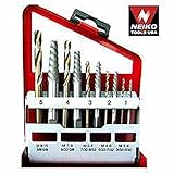 20pc. Broken Bolt Stud & Screw Extractor Solid Cobalt Left Handed Drill Bit Set