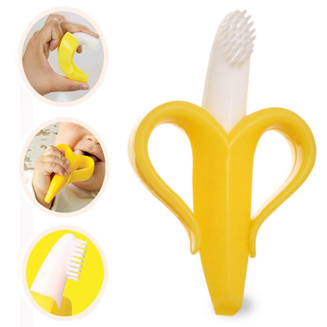 Banana Baby Toothbrush and Teething Ring in One - Teeth Aid Training Brush