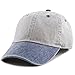 The Hat Depot 100% Cotton Pigment Dyed Low Profile Dad Hat Six Panel Cap (2. Gray/Navy)