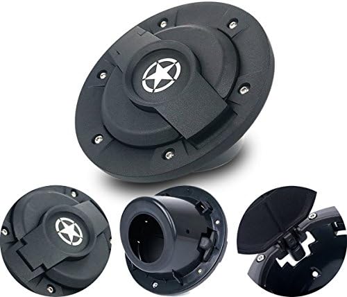 Surborder Shop Fuel Filler Door Cover Gas Tank Cap 2/4 Door for 2007-2017 Jeep Wrangler Unlimited JK(Black)