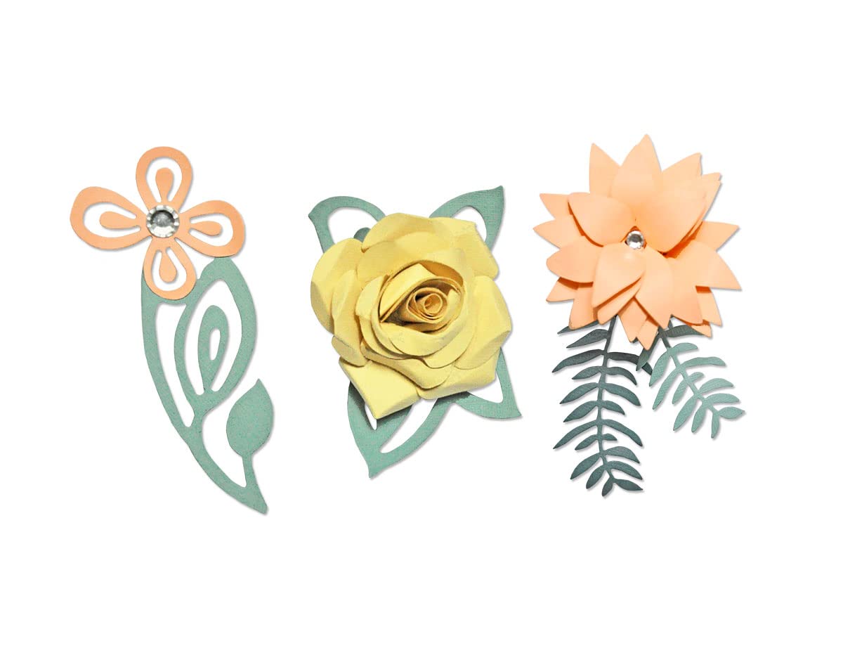 Sizzix "Love Birds 3-D Floral Thinlits Plus Die Set, Pack of 5, Grey