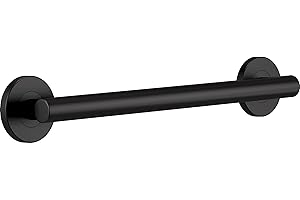 Delta Contemporary (1-Pack) 18' Shower Grab Bar ADA Compliant Matte Black 450 lb Capacity Bathroom Safety Handle for Shower, Bathtub | Wall Mounted Balance Assist, Handicap Grip 41818-BL
