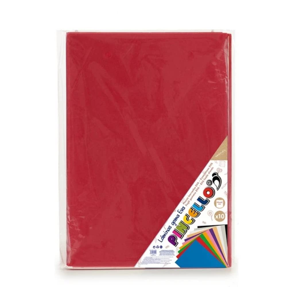 Pincello S3600177 Red Paper, EVA Rubber, 65 x 0.2 x 45 cm, 10 Pieces