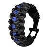 MiliTactical-Thin-Blue-Line-Paracord-Bracelet-Police-Lives-Matter-Sizes-7-8-8-9-AdjustableStainless-Shackle