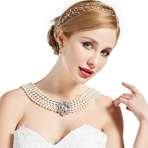 BABEYOND Vintage Bridal Pearl Necklace Jewelry 1920s Gatsby - Main Image