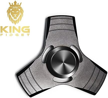 KING FIDGET Hand Spinner –Tri Spinner Ultra-Fast Bearings Stress Reducer, Relieving Stress, Focus Anxiety Relief, Killing Time and ADHD-BLACK