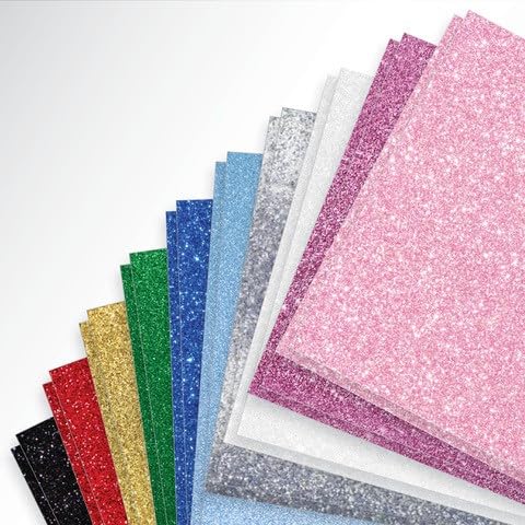 Photo 1 of Glitter Cardstock Paper for Graduation Cap, Wedding Party Decoration, 20 Sheets, 10 Colors, Premium Sparkly Card Stock for Crafts, Card Making, Scrapbooking, DIY Projects