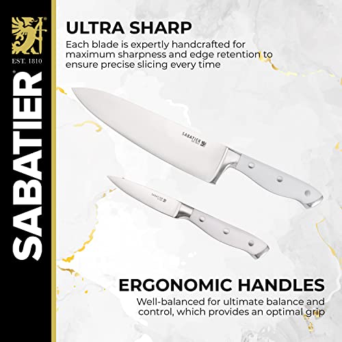 Sabatier Acacia Triple Rivet Edgekeeper Knife Block Set, 15