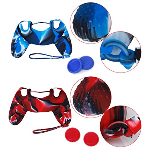 Sudroid 2 x Silicone Case Cover 2X Pairs of Replacement Joystick Thumbstick Caps for PlayStation 4 PS4 Controller