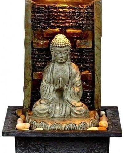 Kleanco Home It - Zen fountain Lighted Buddha Water Tabletop Fountain Indoor Decor Waterfall Relax Feng Shui
