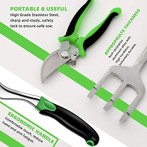 JUMPHIGH Garden Tools Set, 9 Piece Heavy Duty Gardening Tools with Garden Gloves and Garden Tote, Aluminum Outdoor… - Image 6