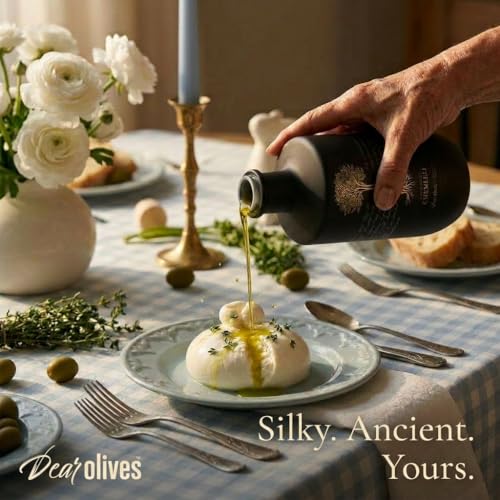 Dear Olives™ – Award-Winning Extra Virgin Olive Oil - Naturally Rich in Polyphenols - Exceptionally Low Acidity - Early Harvest Cold Pressed Single-Origin Tunisian EVOO - Fresh Harvest Perfect for Dipping, Drizzling and Cooking - Individually Numbered Bottle with a Gift Box, 700ml (Chemlali - Smooth/Douce)