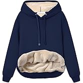 Malajisi Womens Hooded Sweatshirt Fleece Sherpa Lined Hoodies Winter Causal Loose Fit Pullover