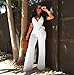 Ermonn Women's Wide Leg Jumpsuits Sexy Halter V Neck Sleeveless Wrap Wasitband Jumpsuit Rompers