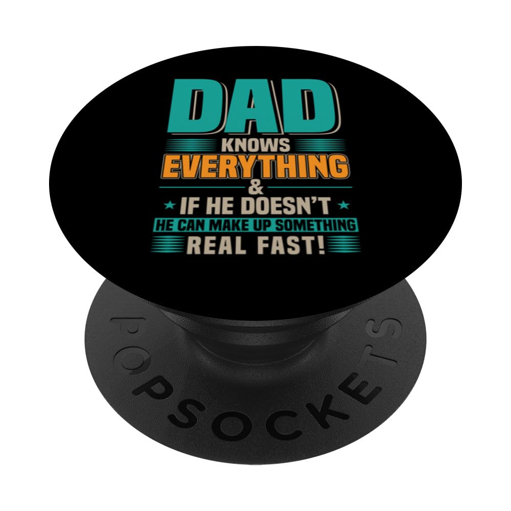 Dad Knows Everything Funny Father's Day Vintage Dad Father PopSockets Swappable PopGrip
