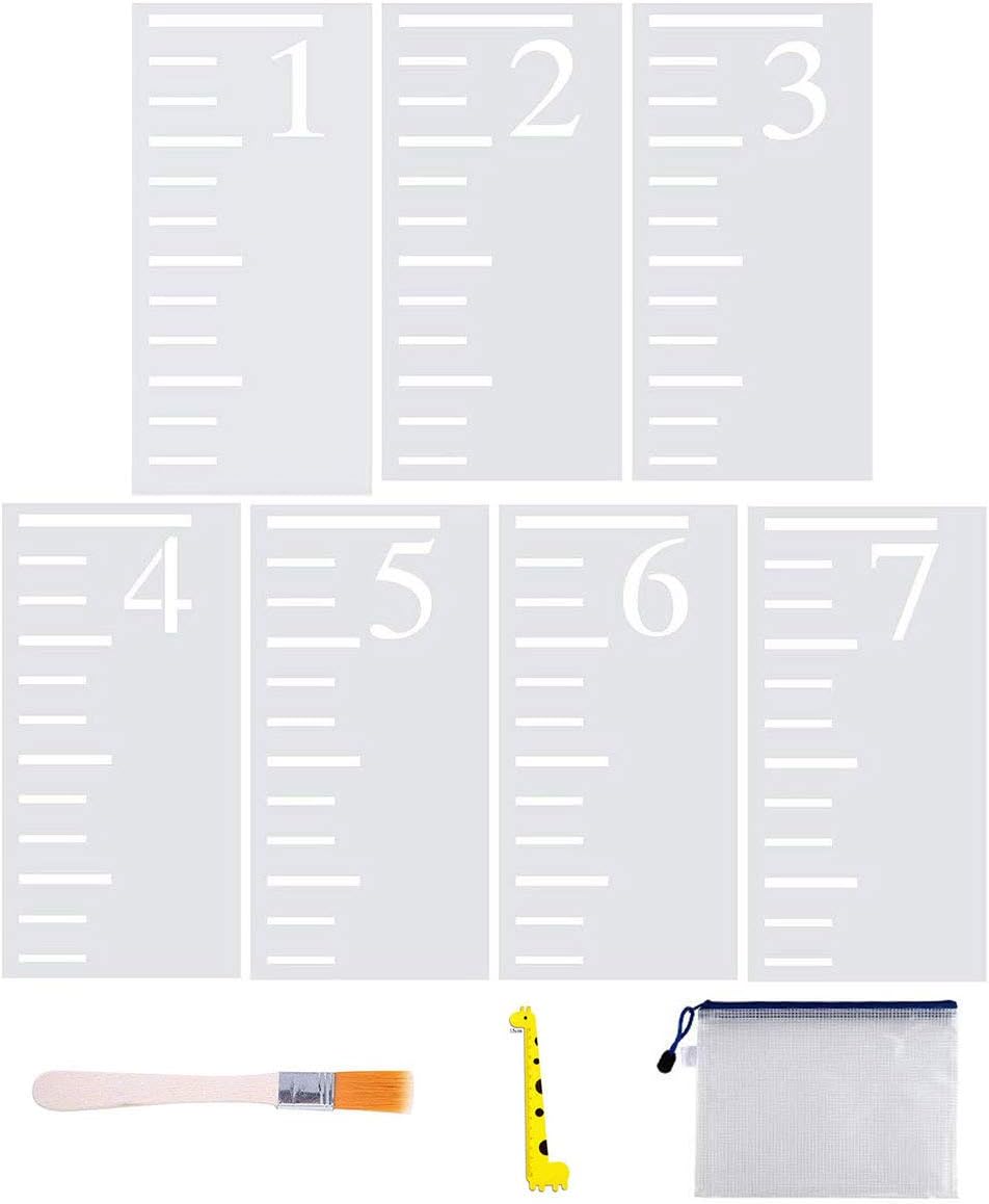7 Feet Growth Chart Stencil, 7 Pcs Kids Height Growth Chart