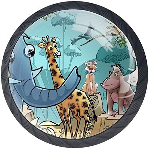 Animales dibujos animados Pomo,4 Piezas Tiradores de Muebles Perillas