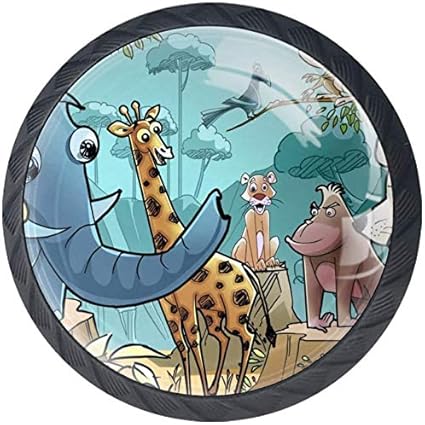 Animales dibujos animados Pomo,4 Piezas Tiradores de Muebles Perillas
