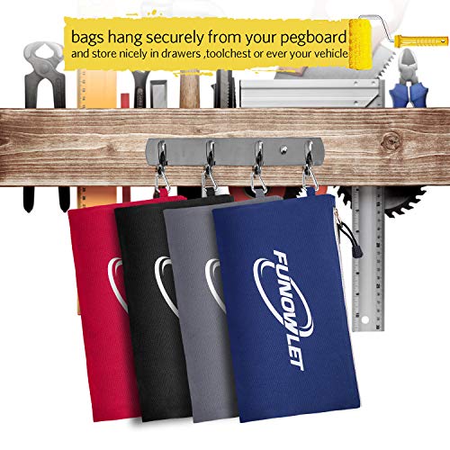 Canvas Zipper Utility Tool Bag 4 Pack Heavy Duty Metal Zippers Tool