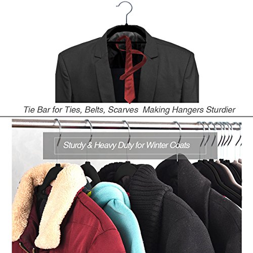 image for anglink Velvet Hangers, Non Slip Clothes Hangers with Accessory Bar St