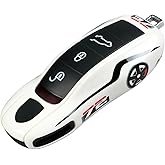 LIMBQS Car Key Protection Keychain, Key Cover for Porsche Macan Cayenne Panamera 911 (Old White)