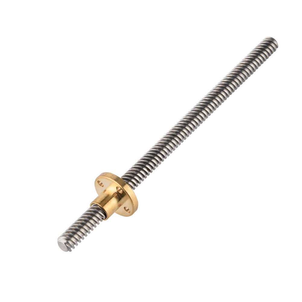 Diyeeni 3D Printer Accessories T8 Trapezoidal Lead Screw Lead Screw + T8 Nut, Pitch 2mm Screw Lead 8mm, Stainless Steel, for 3D Printer Stepper Motor(150mm)