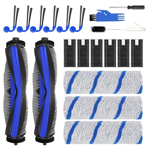 Set di 20 pezzi di ricambio per robot aspirapolvere ECOVACS DEEBOT X11 OmniCyclone/X11 Pro Omni, accessori: 2 spazzole principali, 6 filtri, 3 rulli, 6 spazzole laterali, 3 spazzole per la