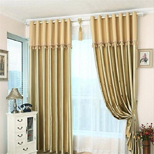 GYMNLJY Curtains Polyester Embossing Stitching Noise Reducting Warm Protecting Window Drapes Bedroom Blackout Panel Curtain Big hole (1 panels) , A